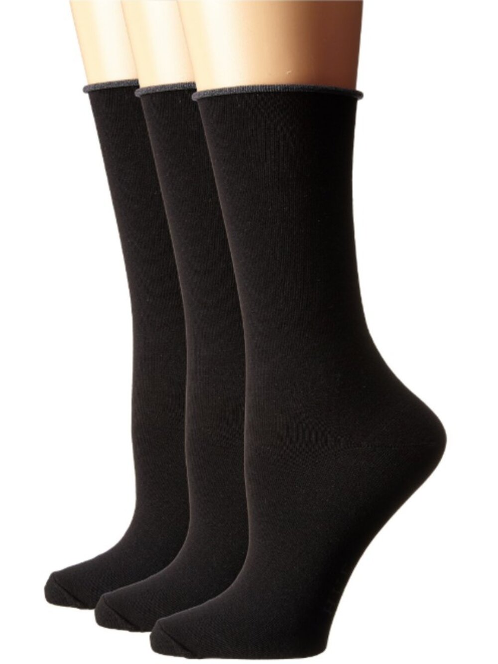 Hue Women's Roll Top Socks 3-Pk U6487MP - Black Pack